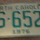 1976 AS 6520 North Carolina license plate