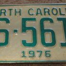 1976 AS 5617 North Carolina license plate
