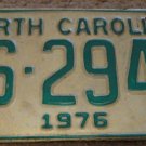 1976 AS 2944 North Carolina license plate