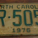 1976 AR 5054 North Carolina license plate