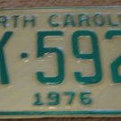 1976 AK 5926 North Carolina license plate