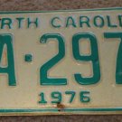 1976 AA 2978 North Carolina license plate