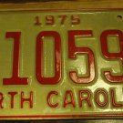NOS 1975 E 10591 North Carolina license plate new old stock