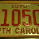 NOS 1975 E 10502 North Carolina license plate new old stock