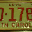NOS 1975 DD 1785 North Carolina license plate new old stock