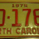 NOS 1975 DD 1781 North Carolina license plate new old stock