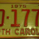NOS 1975 DD 1776 North Carolina license plate new old stock