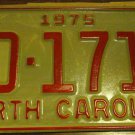 NOS 1975 DD 1718 North Carolina license plate new old stock