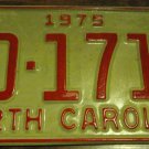 NOS 1975 DD 1717 North Carolina license plate new old stock