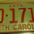 NOS 1975 DD 1716 North Carolina license plate new old stock