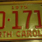 NOS 1975 DD 1715 North Carolina license plate new old stock