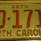 NOS 1975 DD 1713 North Carolina license plate new old stock