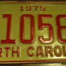 NOS 1975 E 10582 North Carolina license plate new old stock