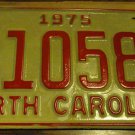NOS 1975 E 10580 North Carolina license plate new old stock