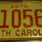 NOS 1975 E 10562 North Carolina license plate new old stock