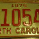 NOS 1975 E 10545 North Carolina license plate new old stock