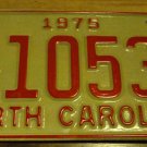 NOS 1975 E 10538 North Carolina license plate new old stock