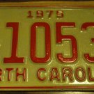 NOS 1975 E 10537 North Carolina license plate new old stock