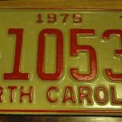 NOS 1975 E 10536 North Carolina license plate new old stock