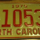 NOS 1975 E 10535 North Carolina license plate new old stock