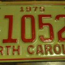NOS 1975 E 10522 North Carolina license plate new old stock