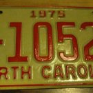 NOS 1975 E 10520 North Carolina license plate new old stock