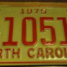 NOS 1975 E 10519 North Carolina license plate new old stock