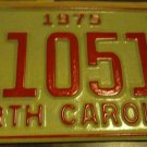 NOS 1975 E 10516 North Carolina license plate new old stock