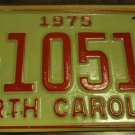 NOS 1975 E 10515 North Carolina license plate new old stock