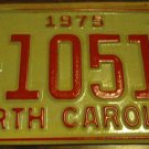 NOS 1975 E 10514 North Carolina license plate new old stock