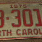 1975 DB 3015 North Carolina license plate