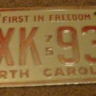 1975 CXK 939 North Carolina license plate with 1981 and November stick