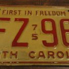1975 CFZ 960 North Carolina license plate with August sticker