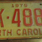 1975 BK 4885 North Carolina license plate