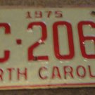 1975 BC 2060 North Carolina license plate