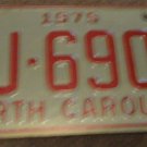 1975 AJ 6908 North Carolina license plate