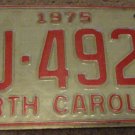 1975 AJ 4922 North Carolina license plate