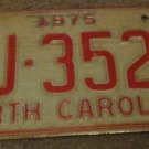 1975 AJ 3527 North Carolina license plate