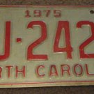 1975 AJ 2425 North Carolina license plate