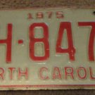 1975 AH 8477 North Carolina license plate