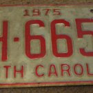 1975 AH 6655 North Carolina license plate