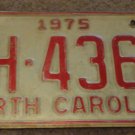 1975 AH 4362 North Carolina license plate