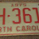 1975 AH 3614 North Carolina license plate
