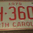 1975 AH 3602 North Carolina license plate