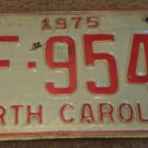 1975 AF 9542 North Carolina license plate