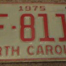 1975 AF 8118 North Carolina license plate
