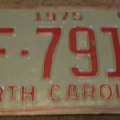 1975 AF 7914 North Carolina license plate