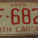 1975 AF 6828 North Carolina license plate