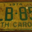 1974 HLB 854 North Carolina license plate
