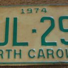 1974 HJL 293 North Carolina license plate